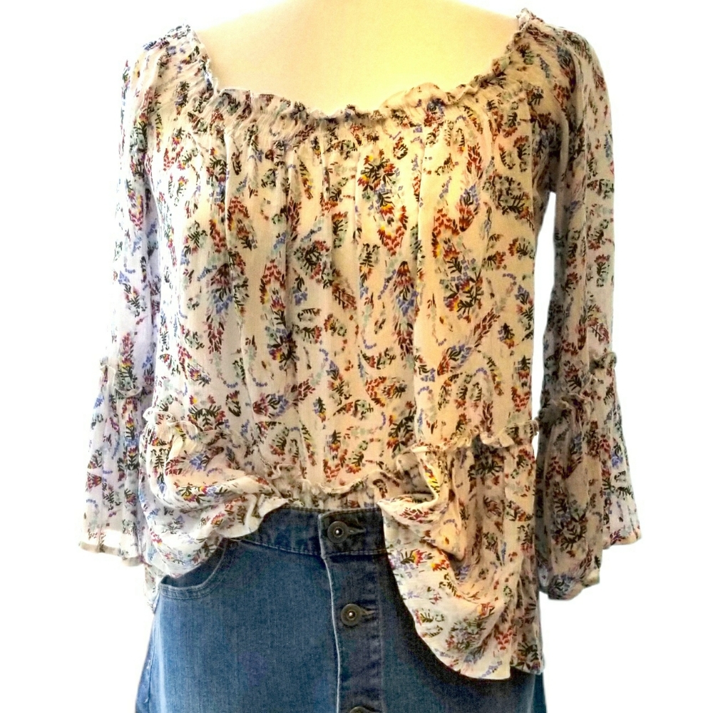 No Comment Peasant Blouse Size:Small